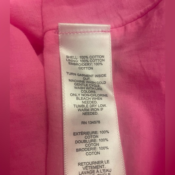 NWOT Vineyard Vines Allamanda Pink Eyelet Short Sleeved Dress Size 10 - Picture 9 of 10